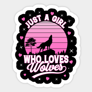 Just A Girl Who Loves Wolves Sticker